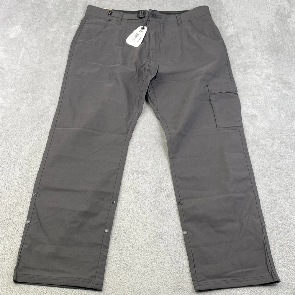NEW Prana 34/30 Stretch Zion II Pant Men's Charcoal Gray Cargo Pants